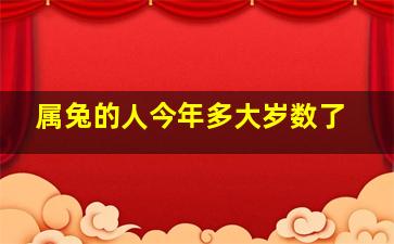 属兔的人今年多大岁数了