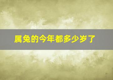 属兔的今年都多少岁了