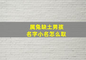 属兔缺土男孩名字小名怎么取