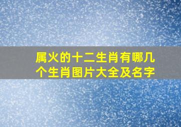 属火的十二生肖有哪几个生肖图片大全及名字