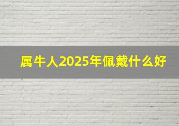 属牛人2025年佩戴什么好