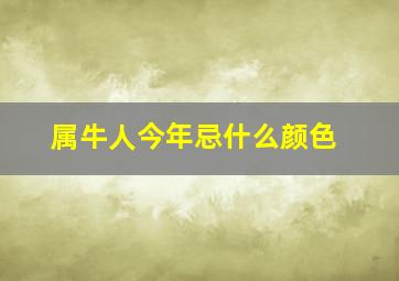 属牛人今年忌什么颜色