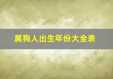 属狗人出生年份大全表