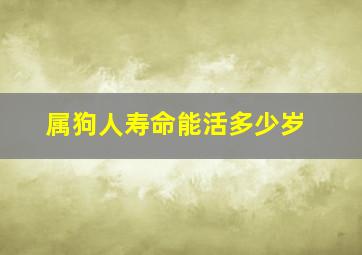 属狗人寿命能活多少岁