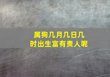 属狗几月几日几时出生富有贵人呢