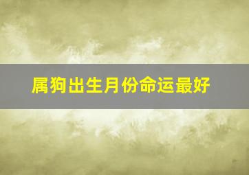 属狗出生月份命运最好