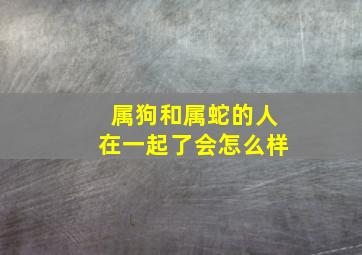 属狗和属蛇的人在一起了会怎么样