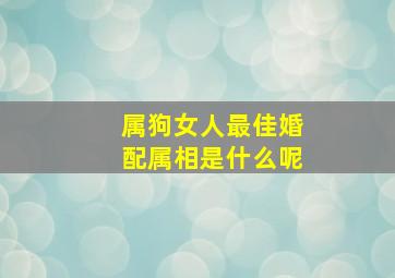 属狗女人最佳婚配属相是什么呢