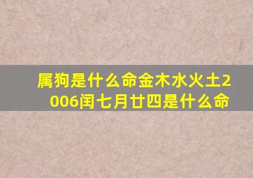 属狗是什么命金木水火土2006闰七月廿四是什么命