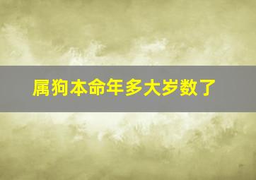 属狗本命年多大岁数了