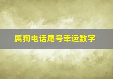 属狗电话尾号幸运数字