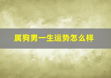 属狗男一生运势怎么样