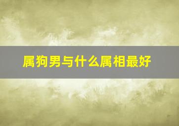 属狗男与什么属相最好