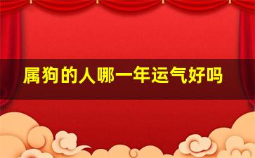 属狗的人哪一年运气好吗