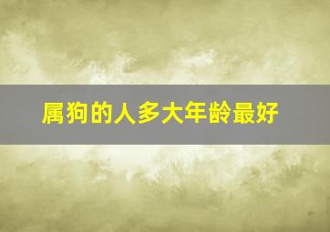 属狗的人多大年龄最好