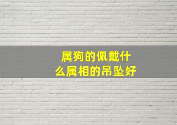 属狗的佩戴什么属相的吊坠好