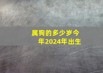 属狗的多少岁今年2024年出生