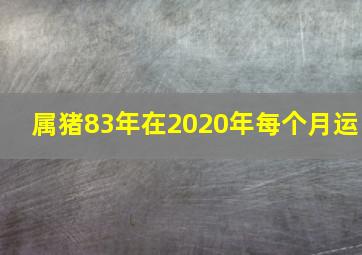 属猪83年在2020年每个月运