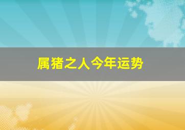 属猪之人今年运势