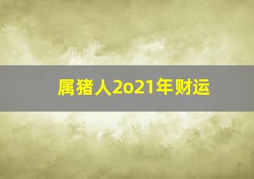 属猪人2o21年财运