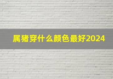 属猪穿什么颜色最好2024