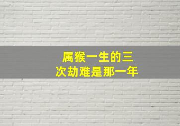 属猴一生的三次劫难是那一年