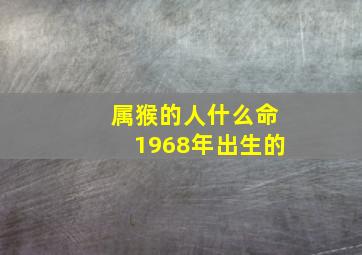 属猴的人什么命1968年出生的