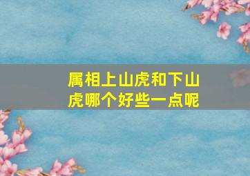 属相上山虎和下山虎哪个好些一点呢