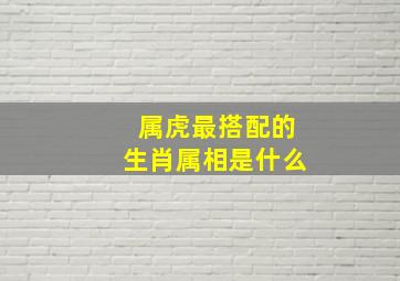 属虎最搭配的生肖属相是什么