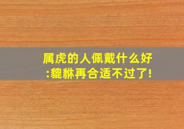 属虎的人佩戴什么好:貔貅再合适不过了!