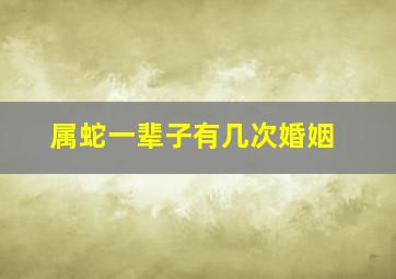 属蛇一辈子有几次婚姻