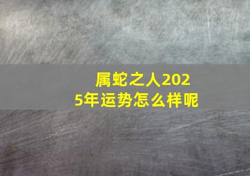 属蛇之人2025年运势怎么样呢