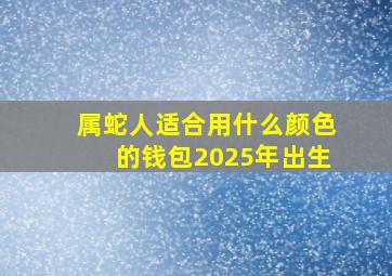 属蛇人适合用什么颜色的钱包2025年出生