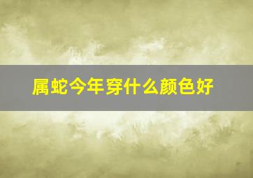 属蛇今年穿什么颜色好