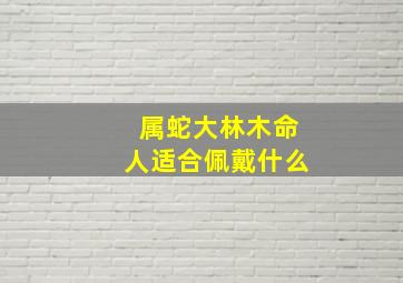 属蛇大林木命人适合佩戴什么