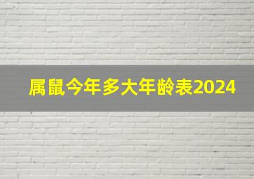 属鼠今年多大年龄表2024