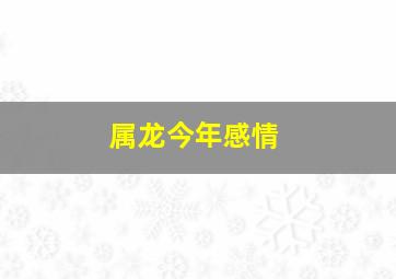 属龙今年感情