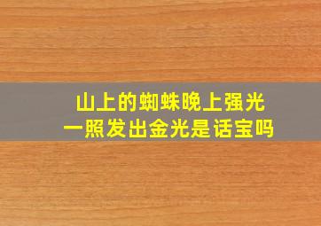 山上的蜘蛛晚上强光一照发出金光是话宝吗