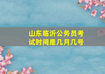 山东临沂公务员考试时间是几月几号