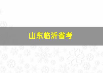 山东临沂省考