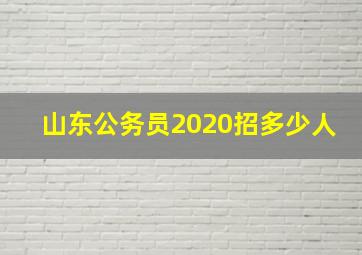 山东公务员2020招多少人