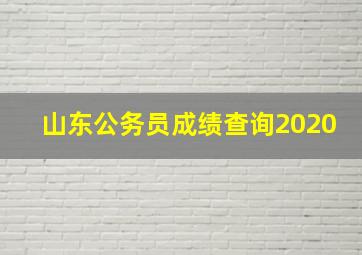 山东公务员成绩查询2020