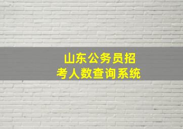 山东公务员招考人数查询系统