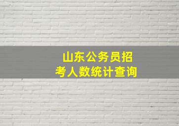 山东公务员招考人数统计查询