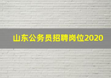 山东公务员招聘岗位2020