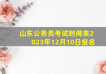 山东公务员考试时间表2023年12月10日报名