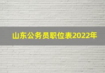 山东公务员职位表2022年