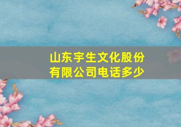 山东宇生文化股份有限公司电话多少