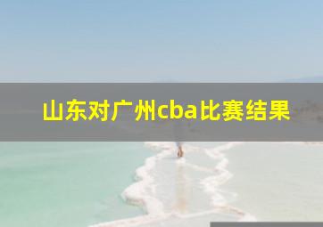 山东对广州cba比赛结果