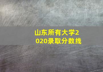 山东所有大学2020录取分数线